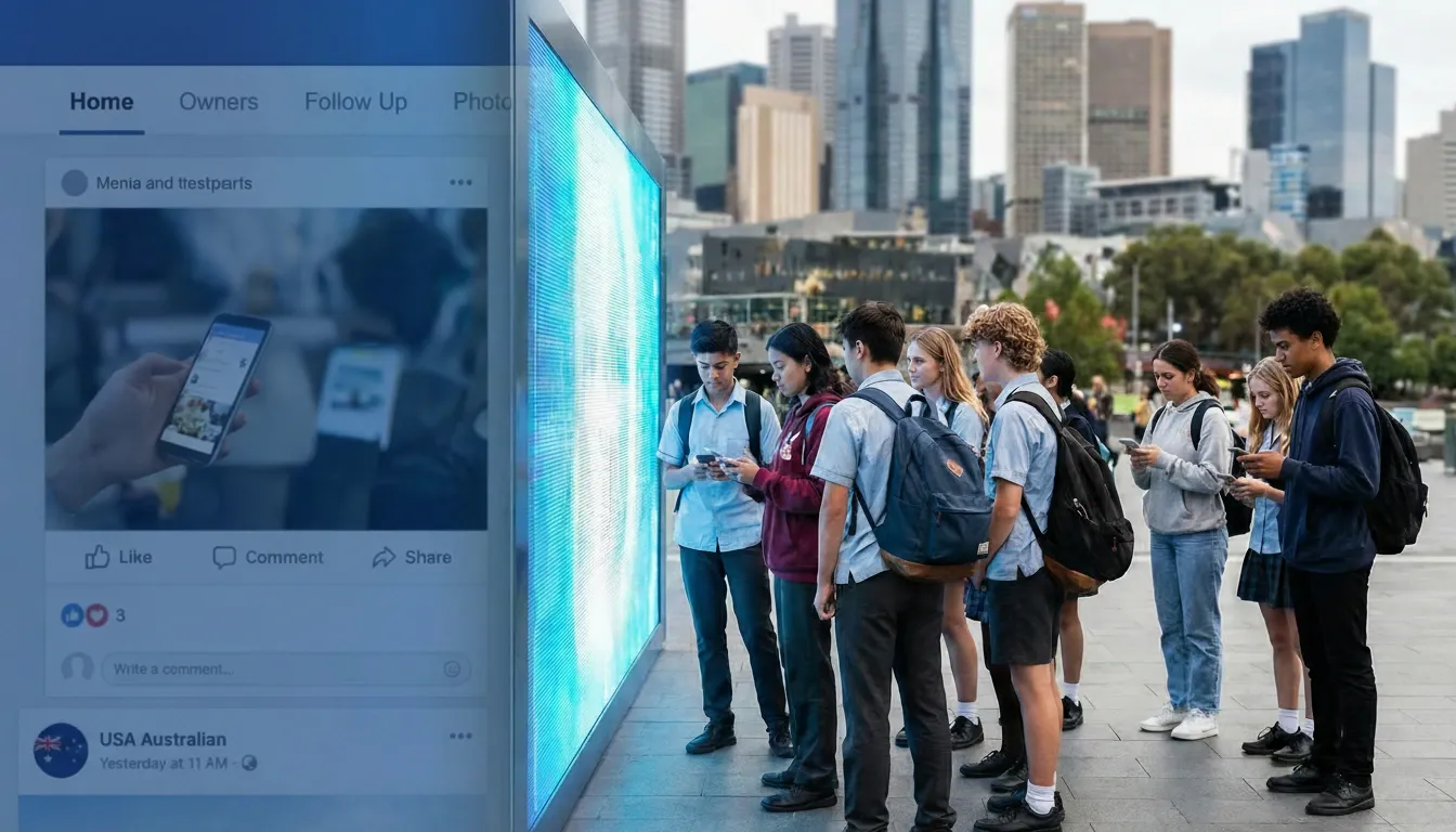 Thumbnail showing teenagers blocked from social media